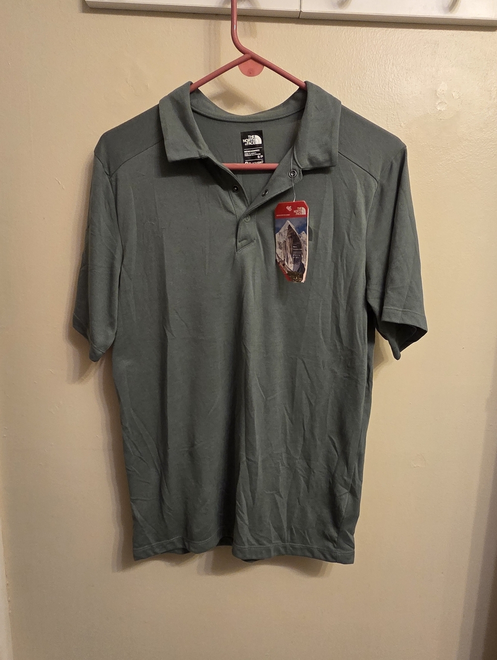 The North Face Men's Crag Polo Shirt. Green. Flashdry. Small. NWT